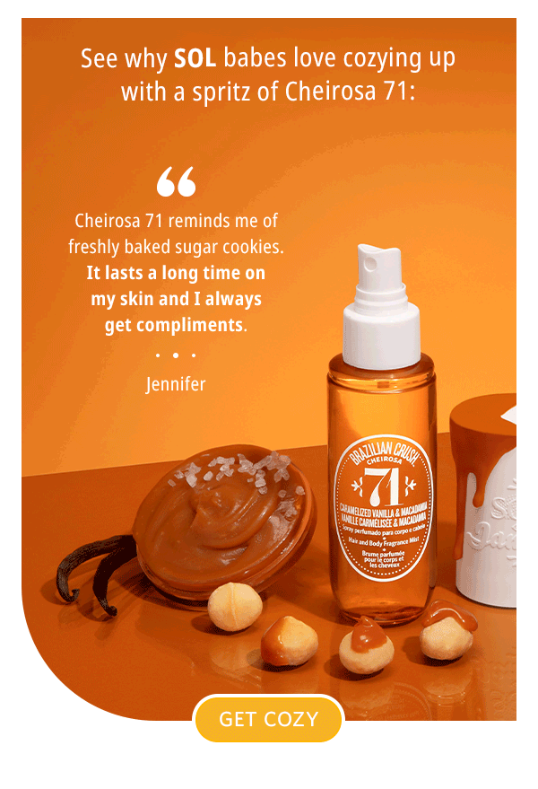 Get the coziest vibes this January with THIS perfume mist 💛 Sol de